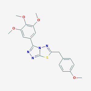 molecular formula C20H20N4O4S B482401 6-(4-Methoxybenzyl)-3-(3,4,5-trimethoxyphenyl)[1,2,4]triazolo[3,4-b][1,3,4]thiadiazole CAS No. 825604-92-0