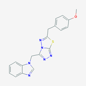 1-{[6-(4-methoxybenzyl)[1,2,4]triazolo[3,4-b][1,3,4]thiadiazol-3-yl]methyl}-1H-benzimidazole