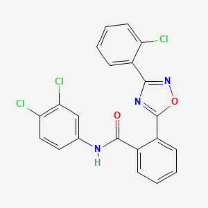 molecular formula C21H12Cl3N3O2 B4824041 2-[3-(2-chlorophenyl)-1,2,4-oxadiazol-5-yl]-N-(3,4-dichlorophenyl)benzamide 