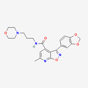 3-(1,3-BENZODIOXOL-5-YL)-6-METHYL-N-(3-MORPHOLINOPROPYL)ISOXAZOLO[5,4-B]PYRIDINE-4-CARBOXAMIDE