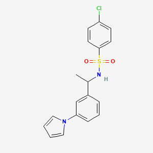 molecular formula C18H17ClN2O2S B4824074 4-CHLORO-N~1~-{1-[3-(1H-PYRROL-1-YL)PHENYL]ETHYL}-1-BENZENESULFONAMIDE 