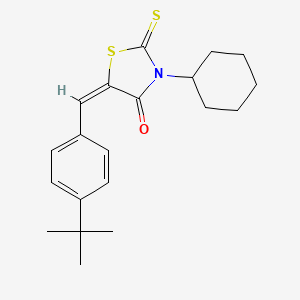 (5E)-5-[(4-tert-butylphenyl)methylidene]-3-cyclohexyl-2-sulfanylidene-1,3-thiazolidin-4-one