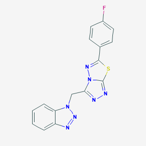 1-{[6-(4-FLUOROPHENYL)-[1,2,4]TRIAZOLO[3,4-B][1,3,4]THIADIAZOL-3-YL]METHYL}-1H-1,2,3-BENZOTRIAZOLE