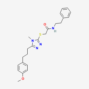 2-({5-[3-(4-methoxyphenyl)propyl]-4-methyl-4H-1,2,4-triazol-3-yl}sulfanyl)-N-(2-phenylethyl)acetamide