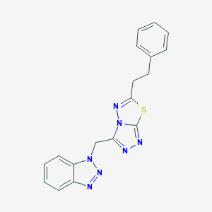 1-{[6-(2-PHENYLETHYL)-[1,2,4]TRIAZOLO[3,4-B][1,3,4]THIADIAZOL-3-YL]METHYL}-1H-1,2,3-BENZOTRIAZOLE