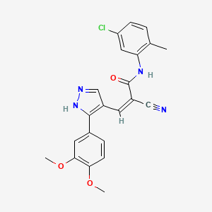 N-(5-chloro-2-methylphenyl)-2-cyano-3-[3-(3,4-dimethoxyphenyl)-1H-pyrazol-4-yl]acrylamide