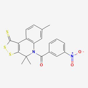 (3-Nitrophenyl)-(4,4,7-trimethyl-1-sulfanylidenedithiolo[3,4-c]quinolin-5-yl)methanone