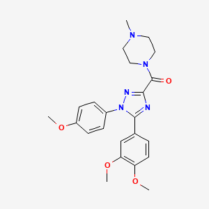 molecular formula C23H27N5O4 B4824157 1-{[5-(3,4-dimethoxyphenyl)-1-(4-methoxyphenyl)-1H-1,2,4-triazol-3-yl]carbonyl}-4-methylpiperazine 