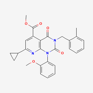 METHYL 7-CYCLOPROPYL-1-(2-METHOXYPHENYL)-3-[(2-METHYLPHENYL)METHYL]-2,4-DIOXO-1H,2H,3H,4H-PYRIDO[2,3-D]PYRIMIDINE-5-CARBOXYLATE