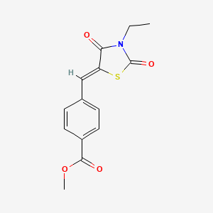 molecular formula C14H13NO4S B4824172 methyl 4-[(3-ethyl-2,4-dioxo-1,3-thiazolidin-5-ylidene)methyl]benzoate 