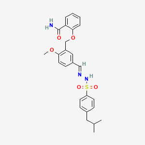 2-[(5-{2-[(4-isobutylphenyl)sulfonyl]carbonohydrazonoyl}-2-methoxybenzyl)oxy]benzamide