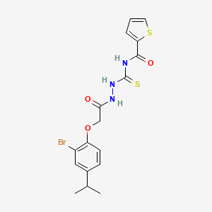 molecular formula C17H18BrN3O3S2 B4824193 N-({2-[(2-bromo-4-isopropylphenoxy)acetyl]hydrazino}carbonothioyl)-2-thiophenecarboxamide 