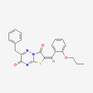 6-benzyl-2-(2-propoxybenzylidene)-7H-[1,3]thiazolo[3,2-b][1,2,4]triazine-3,7(2H)-dione