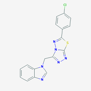 1-{[6-(4-chlorophenyl)[1,2,4]triazolo[3,4-b][1,3,4]thiadiazol-3-yl]methyl}-1H-benzimidazole