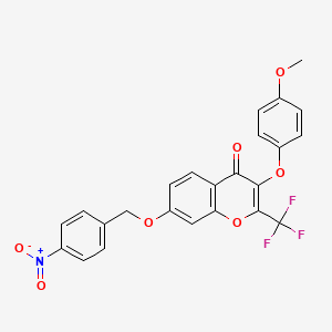 3-(4-methoxyphenoxy)-7-[(4-nitrobenzyl)oxy]-2-(trifluoromethyl)-4H-chromen-4-one