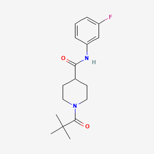 1-(2,2-dimethylpropanoyl)-N-(3-fluorophenyl)piperidine-4-carboxamide