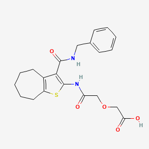 2-({[3-(BENZYLCARBAMOYL)-4H,5H,6H,7H,8H-CYCLOHEPTA[B]THIOPHEN-2-YL]CARBAMOYL}METHOXY)ACETIC ACID