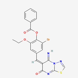 [2-bromo-6-ethoxy-4-[(E)-(5-imino-7-oxo-[1,3,4]thiadiazolo[3,2-a]pyrimidin-6-ylidene)methyl]phenyl] benzoate