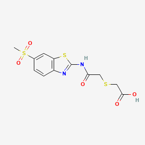 2-[(2-{[6-(METHYLSULFONYL)-1,3-BENZOTHIAZOL-2-YL]AMINO}-2-OXOETHYL)SULFANYL]ACETIC ACID