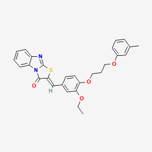 (2Z)-2-{3-ethoxy-4-[3-(3-methylphenoxy)propoxy]benzylidene}[1,3]thiazolo[3,2-a]benzimidazol-3(2H)-one