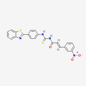 (2E)-N-{[4-(1,3-benzothiazol-2-yl)phenyl]carbamothioyl}-3-(3-nitrophenyl)prop-2-enamide