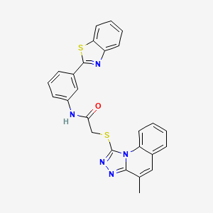 N-[3-(1,3-Benzothiazol-2-YL)phenyl]-2-({4-methyl-[1,2,4]triazolo[4,3-A]quinolin-1-YL}sulfanyl)acetamide