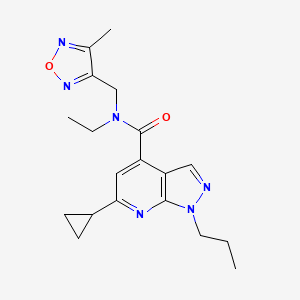 6-cyclopropyl-N-ethyl-N-[(4-methyl-1,2,5-oxadiazol-3-yl)methyl]-1-propyl-1H-pyrazolo[3,4-b]pyridine-4-carboxamide