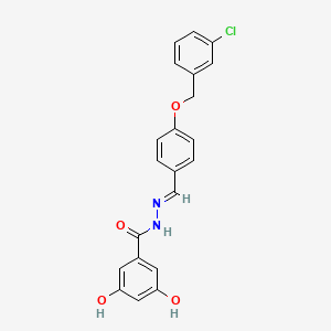 N'-{4-[(3-chlorobenzyl)oxy]benzylidene}-3,5-dihydroxybenzohydrazide