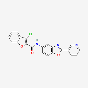 3-chloro-N-[2-(pyridin-3-yl)-1,3-benzoxazol-5-yl]-1-benzofuran-2-carboxamide