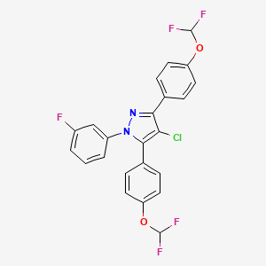 4-chloro-3,5-bis[4-(difluoromethoxy)phenyl]-1-(3-fluorophenyl)-1H-pyrazole