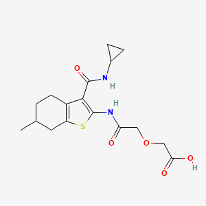 (2-{[3-(Cyclopropylcarbamoyl)-6-methyl-4,5,6,7-tetrahydro-1-benzothiophen-2-yl]amino}-2-oxoethoxy)acetic acid