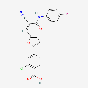 2-chloro-4-(5-{(1Z)-2-cyano-3-[(4-fluorophenyl)amino]-3-oxoprop-1-en-1-yl}furan-2-yl)benzoic acid