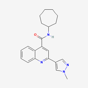 N-cycloheptyl-2-(1-methyl-1H-pyrazol-4-yl)quinoline-4-carboxamide