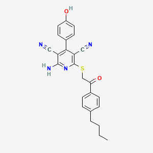 2-Amino-6-{[2-(4-butylphenyl)-2-oxoethyl]sulfanyl}-4-(4-hydroxyphenyl)pyridine-3,5-dicarbonitrile