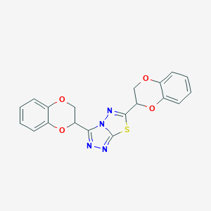 molecular formula C19H14N4O4S B482464 3,6-Di(2,3-dihydro-1,4-benzodioxin-2-yl)[1,2,4]triazolo[3,4-b][1,3,4]thiadiazole CAS No. 825605-38-7