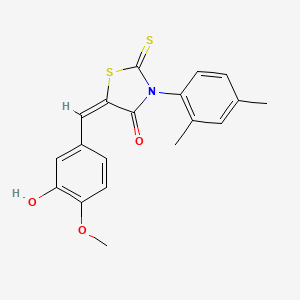 3-(2,4-dimethylphenyl)-5-(3-hydroxy-4-methoxybenzylidene)-2-thioxo-1,3-thiazolidin-4-one