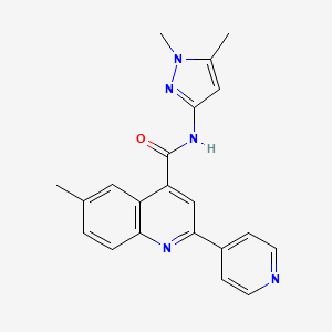 N-(15-DIMETHYL-1H-PYRAZOL-3-YL)-6-METHYL-2-(PYRIDIN-4-YL)QUINOLINE-4-CARBOXAMIDE