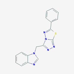 molecular formula C17H12N6S B482465 1-[(6-phenyl[1,2,4]triazolo[3,4-b][1,3,4]thiadiazol-3-yl)methyl]-1H-benzimidazole CAS No. 791806-34-3