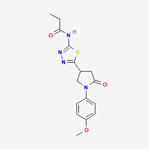 N-{5-[1-(4-methoxyphenyl)-5-oxopyrrolidin-3-yl]-1,3,4-thiadiazol-2-yl}propanamide