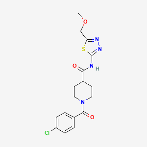 1-(4-chlorobenzoyl)-N-[5-(methoxymethyl)-1,3,4-thiadiazol-2-yl]piperidine-4-carboxamide