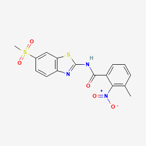 3-methyl-N-[6-(methylsulfonyl)-1,3-benzothiazol-2-yl]-2-nitrobenzamide