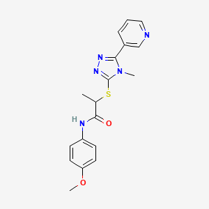 N-(4-methoxyphenyl)-2-{[4-methyl-5-(pyridin-3-yl)-4H-1,2,4-triazol-3-yl]sulfanyl}propanamide