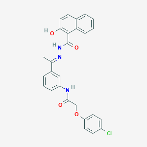 2-(4-chlorophenoxy)-N-{3-[N-(2-hydroxy-1-naphthoyl)ethanehydrazonoyl]phenyl}acetamide