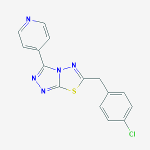 4-{6-[(4-CHLOROPHENYL)METHYL]-[1,2,4]TRIAZOLO[3,4-B][1,3,4]THIADIAZOL-3-YL}PYRIDINE