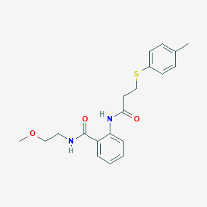 N-(2-methoxyethyl)-2-({3-[(4-methylphenyl)thio]propanoyl}amino)benzamide