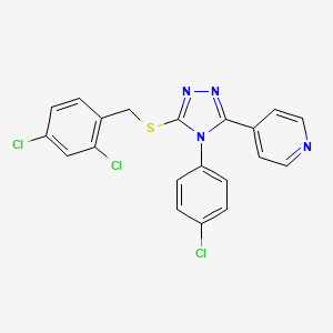 4-{4-(4-chlorophenyl)-5-[(2,4-dichlorobenzyl)sulfanyl]-4H-1,2,4-triazol-3-yl}pyridine