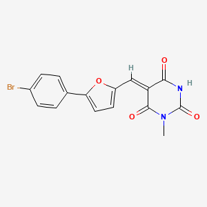 (5Z)-5-[[5-(4-bromophenyl)furan-2-yl]methylidene]-1-methyl-1,3-diazinane-2,4,6-trione