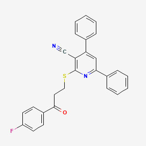 2-{[3-(4-Fluorophenyl)-3-oxopropyl]sulfanyl}-4,6-diphenylpyridine-3-carbonitrile