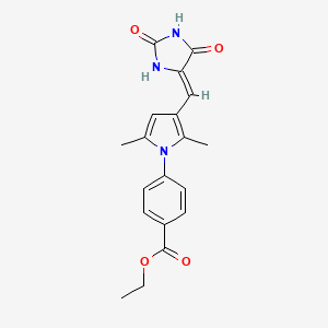 ETHYL 4-(3-{[(4Z)-2,5-DIOXOIMIDAZOLIDIN-4-YLIDENE]METHYL}-2,5-DIMETHYL-1H-PYRROL-1-YL)BENZOATE