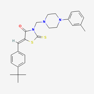 (5Z)-5-[(4-tert-butylphenyl)methylidene]-3-[[4-(3-methylphenyl)piperazin-1-yl]methyl]-2-sulfanylidene-1,3-thiazolidin-4-one